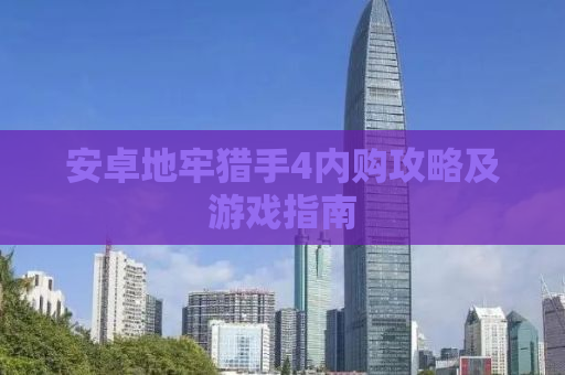 安卓地牢猎手4内购攻略及游戏指南