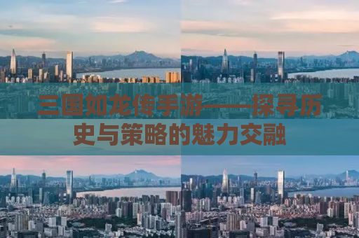 三国如龙传手游——探寻历史与策略的魅力交融