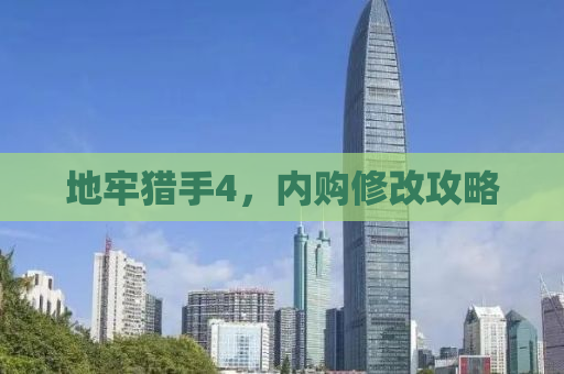 地牢猎手4，内购修改攻略