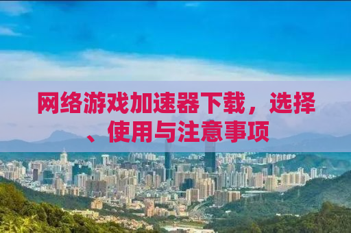 网络游戏加速器下载，选择、使用与注意事项