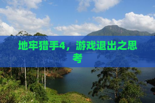 地牢猎手4，游戏退出之思考