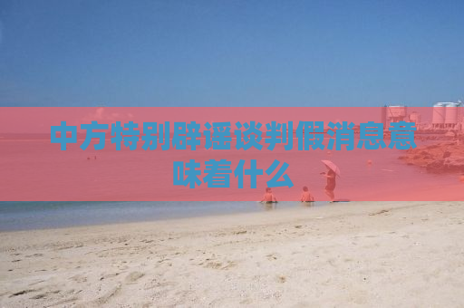 中方特别辟谣谈判假消息意味着什么